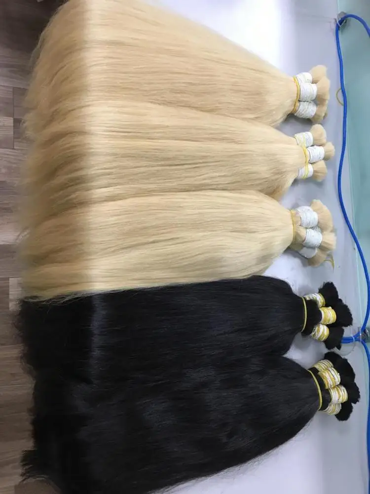 
Vietnamese Human Hair Top Quality Black and Blonde Hair Bulk 