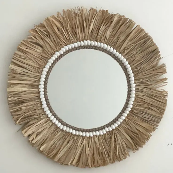 Handmade Seagrass Mirror For Home Wall Decorative Modern Design Natural Vintage Made in Vietnam