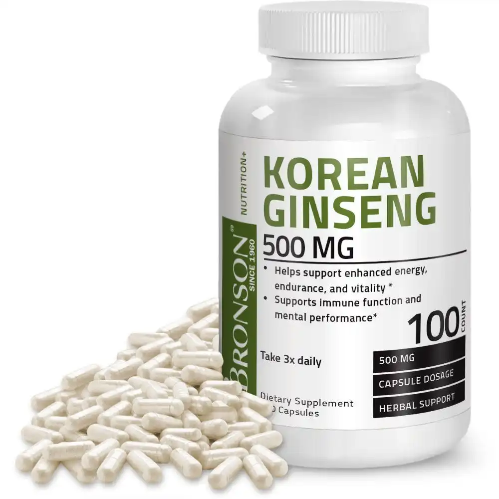 
Korean Panax Ginseng - 500 mg - 100 Capsules 