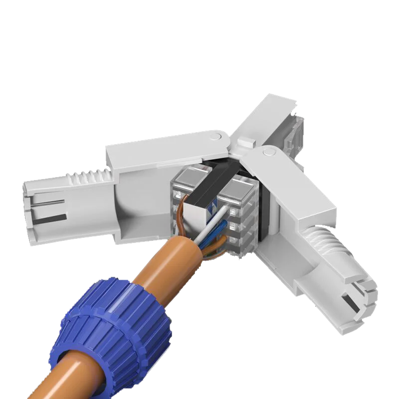 Industrial CAT.6A Field-Terminated Toolless Modular Plug Unshielded UTP Cat6a RJ45 Connector