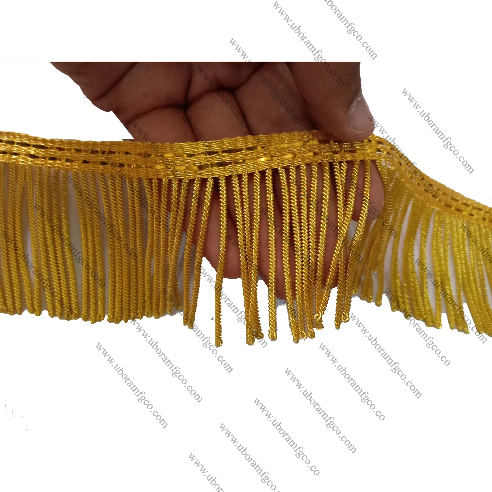 GOLD BULLION WIRE THREAD FRINGE 7 CM SIZE