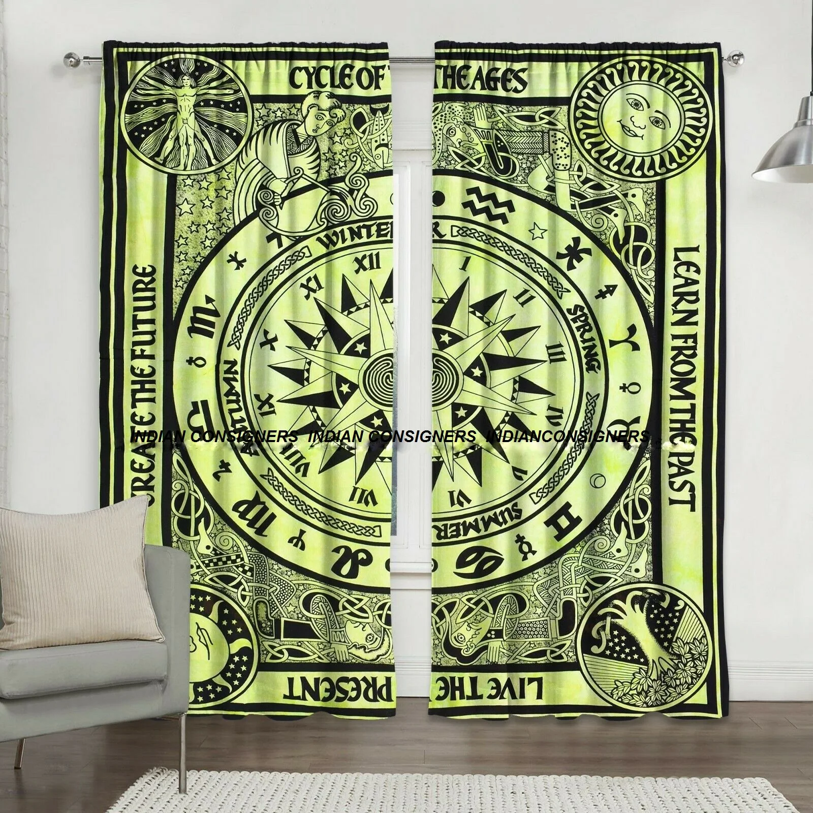 Home Decor Curtain Wall Hanging Door Window Drape Valance Cotton Handmade Multiple Color Ethnic