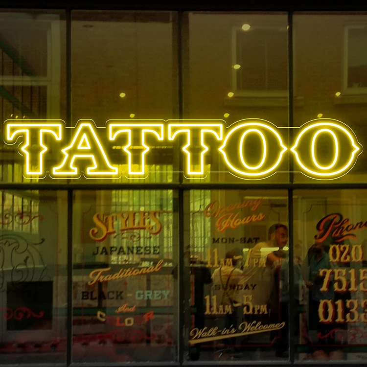Manufacturer custom tattoo acrylic letters led light neon sign