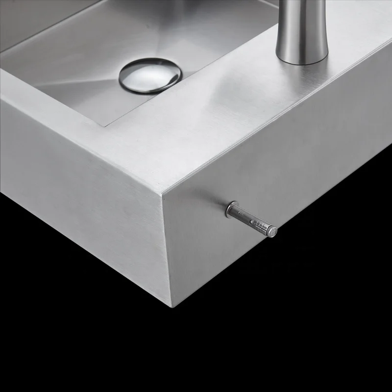 Factory Custom Design Commercial Wall Hung Stainless Steel Washing Basin For Bathroom Hotel