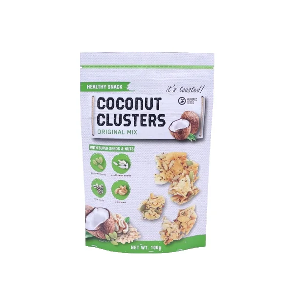 Daily Instant Snacks Low-Sodium Gluten-Free Healthy Snack Super Seeds & Nuts CRISPY Sweet Bag Original Mix 100g Coconut Clusters