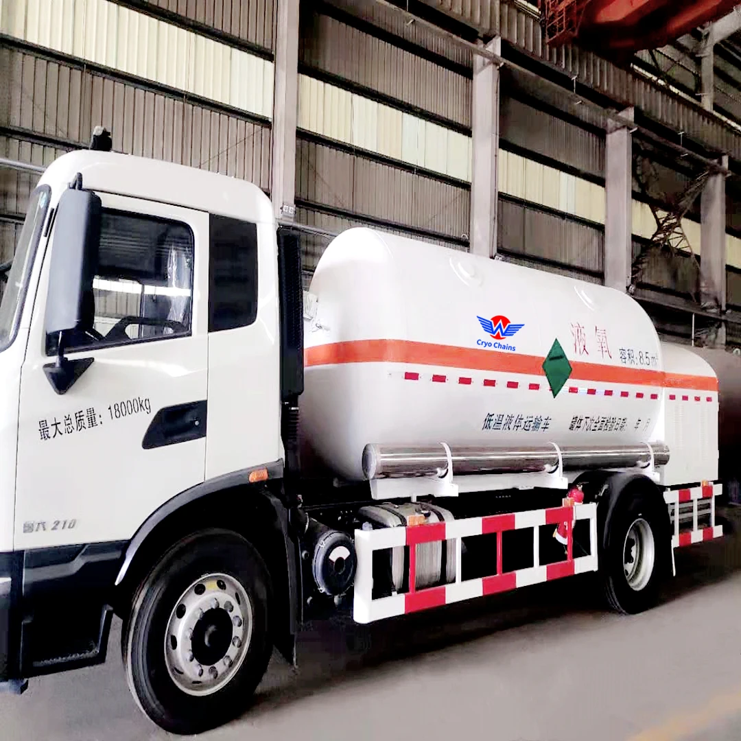 Горизонтальный криогенный жидкий кислород азот аргон танк с испарителем для полуприцепа