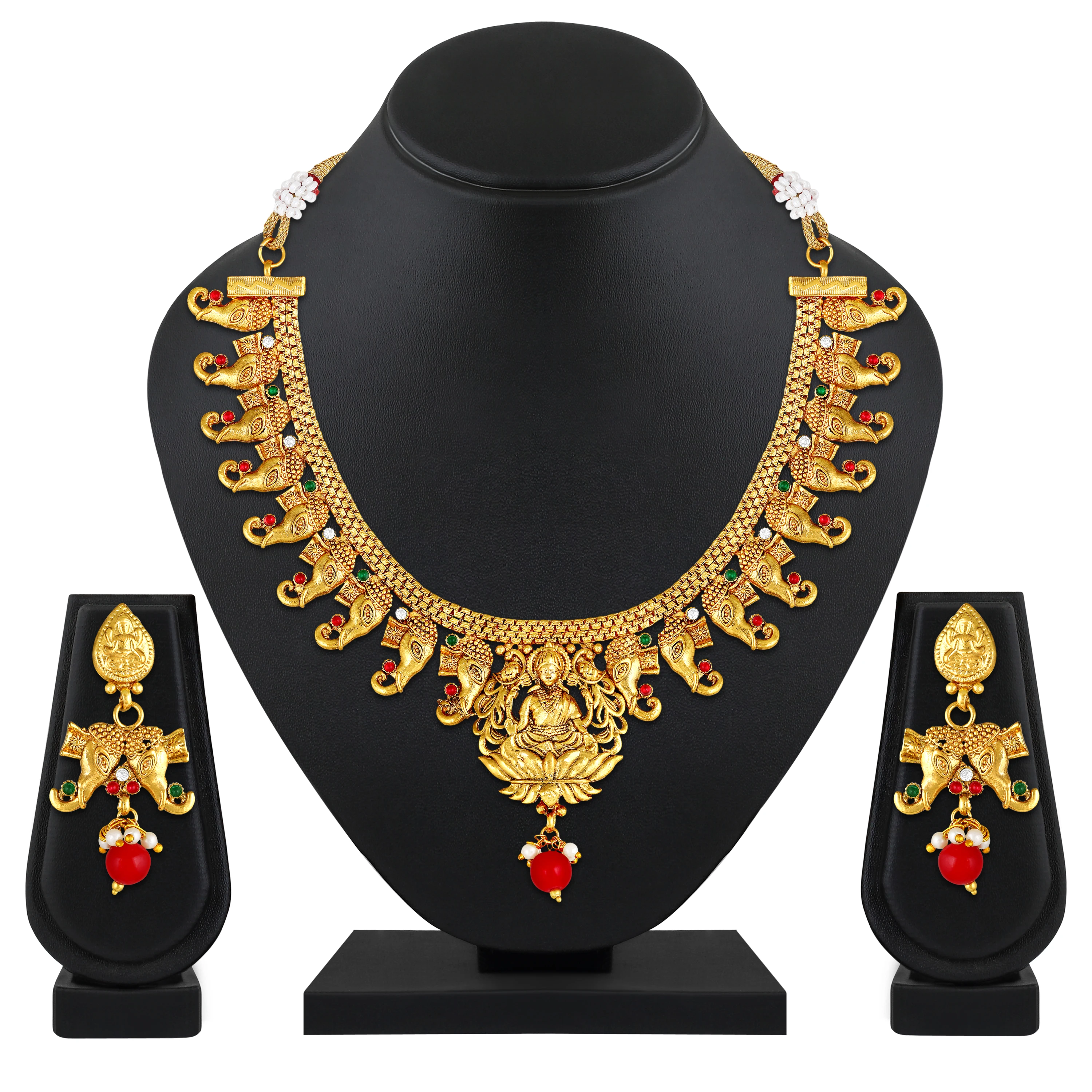 
Wholesale Indian Kundan Temple Jewellery Traditional Antique bridal wedding jewellery heavy gold plated jewelry sets 