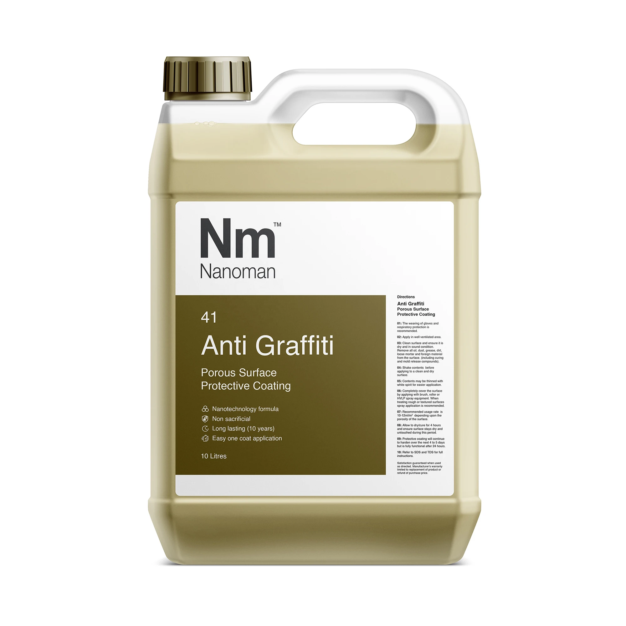 
Bulk supply Nanoman Anti-Graffiti Permanent Anti-Graffiti Coating for absorbent surfaces 