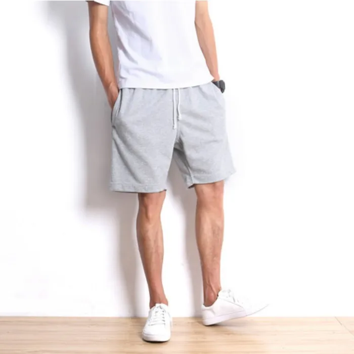Custom Stone Washed Vintage Athletic Gym Shorts Hemp Raw Edge Rolling Up Terry Fleece Cotton Sweat Jogger Shorts for Men
