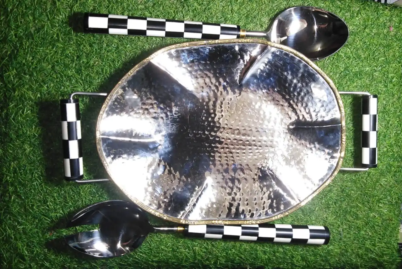 stainless steel cutlery with raisin handle stainless steel tray.