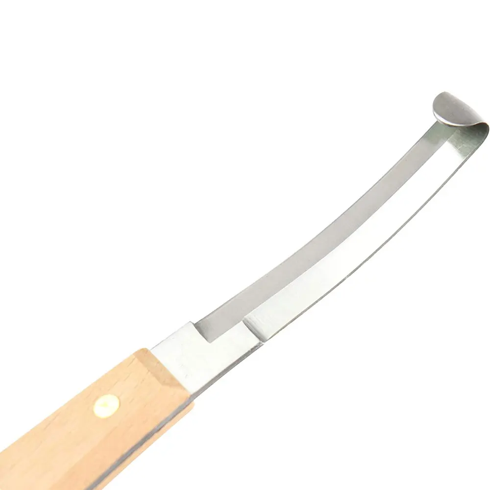 Лезвие для правой руки с изогнутым ножом из нержавеющей стали разноцветной деревянной ручкой