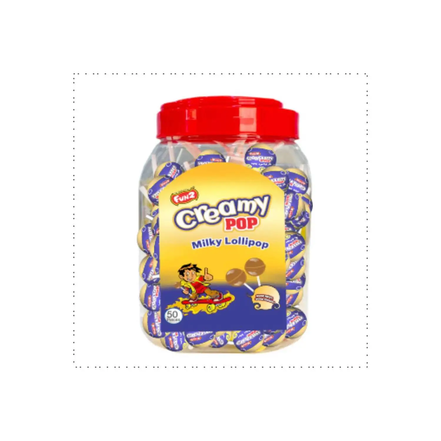 Sweet Lollipop Stick lollipops Candy Sour Halal Sweets Multicolour Hard Candy Sweet Fruit Flavor Private Brand Fun2 lollipop.