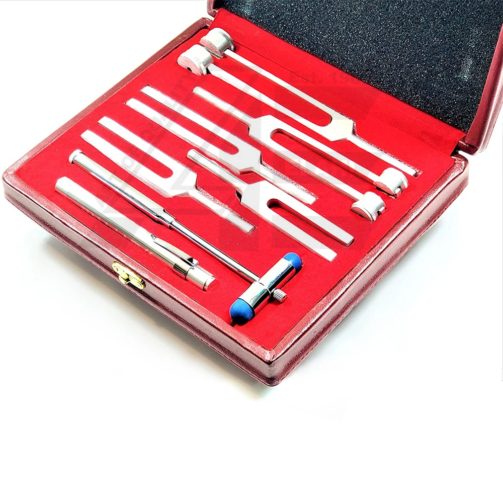 2021 Премиум Набор из 7 медицинских хирургических вилок хиропрактика физические диагностические инструменты с кожаным чехлом