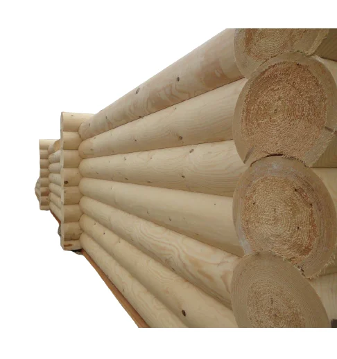Raw materials for for building houses wooden rounded logs