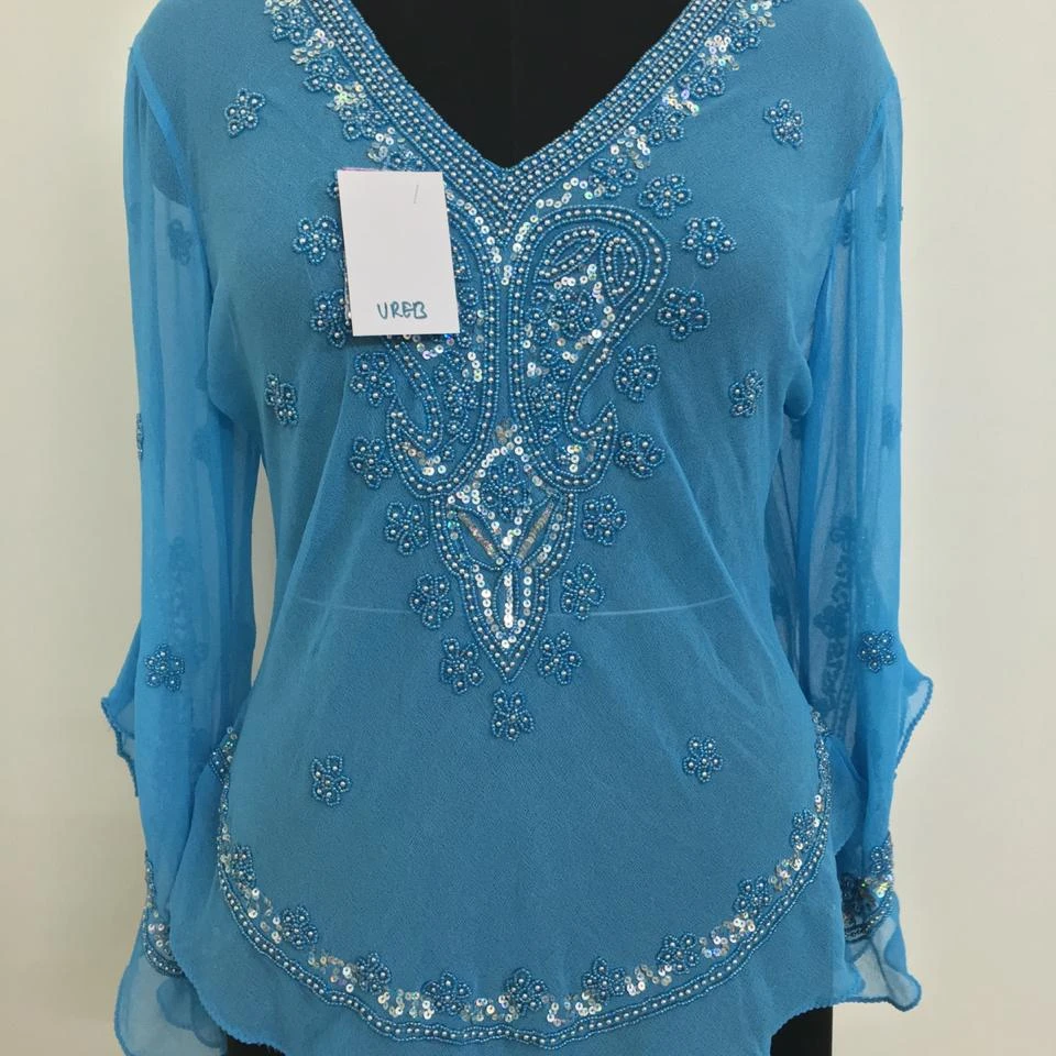 High Quality 2022 Women Autumn Winter Beading Sequined Pattern Long Sleeve Knitted Pullover Tops Hand Embroidery Work long top