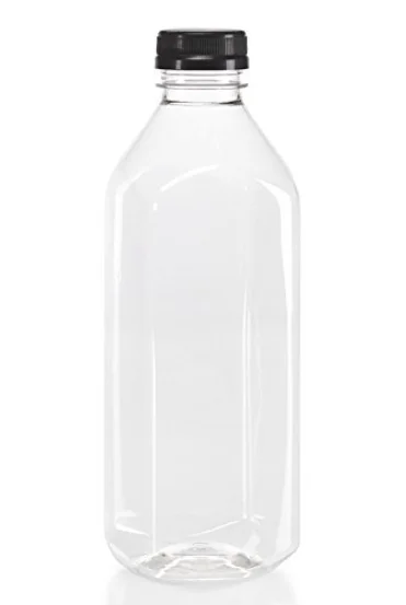 Factory offer 32oz Empty Clear Plastic Juice Bottles with Lids PET Drink Containers for Juice Smoothie Drinking Cold Beverages
