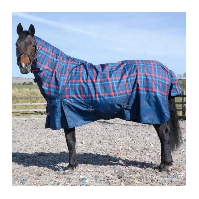 High Quality Cotton / Polyester Horse Winter Cover Rugs Quilted Design In Navy Blue Colors