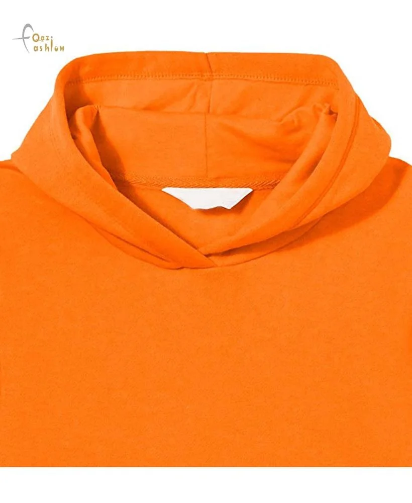 Custom Design Fleece Hoodies Children Plain Color New Kids Pullover Hoodies With Pocket