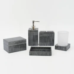 new products Grey Plastic Bathroom Vanity Accessory Set