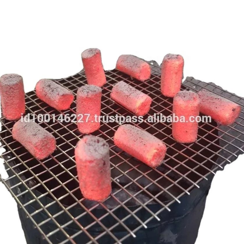 Высококачественный уголь для кальяна/кальяна из Индонезии, Шестигранная форма клюшки 19x35 мм, низкий уровень пепла и сильный уголь