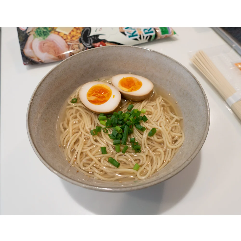 Animal Free Vegetarian KABUKI Ramen Pork Flavored Broth with Soy Sauce