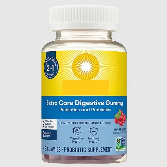 2in1 Extra Care Digestive Gummies Probiotic Supplements Fast Acting for Gut Health 2 Billion CFU for Adults Vegan Gluten Free