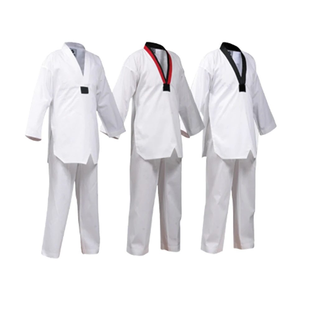 Adult children WTF dobok taekwondo uniforms, 100% Cotton taekwon do clothes kids Karate taekwondo suit