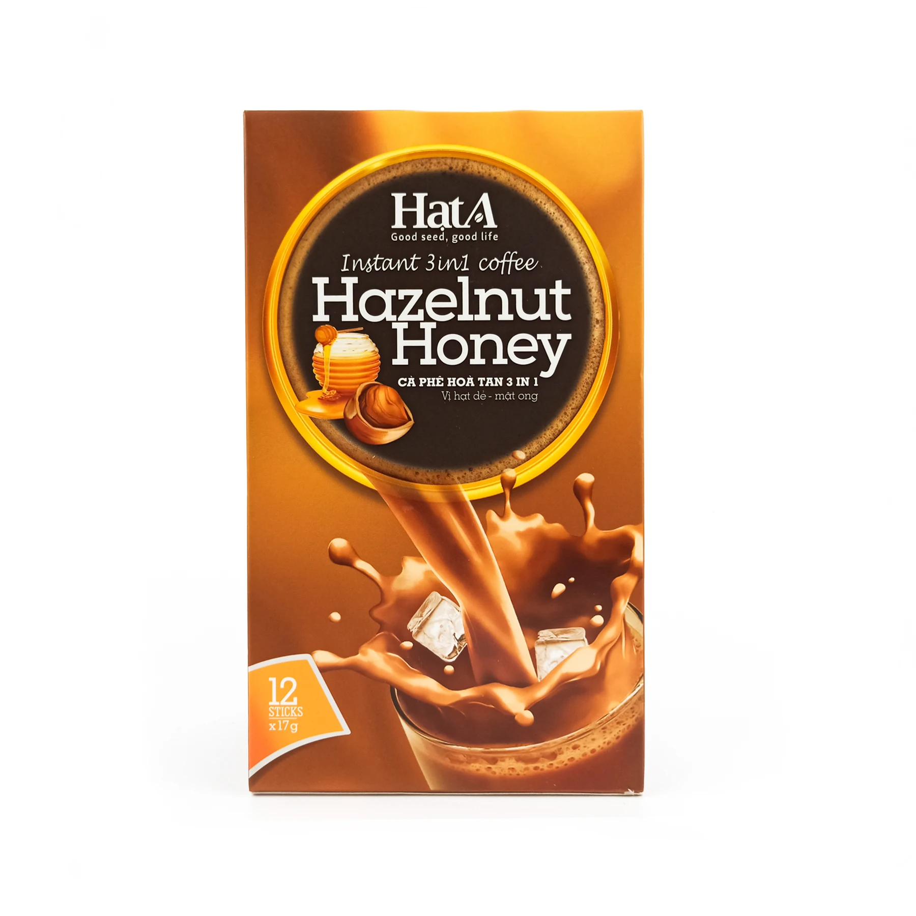 Instant Coffee Hazelnut Honey Coffee Net weight 204g per box - Hat A Cafe Brand - Good Taste - Good Selling - Product of Vietnam