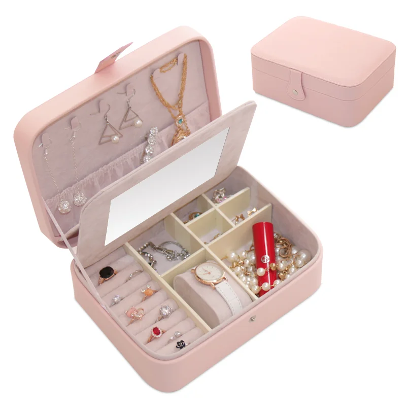 FORTE new arrival Girls Organizer Earring Ear PU Leather Portable Jewel Case Jewellery Packaging Gift Boxes Travel Jewelry Box