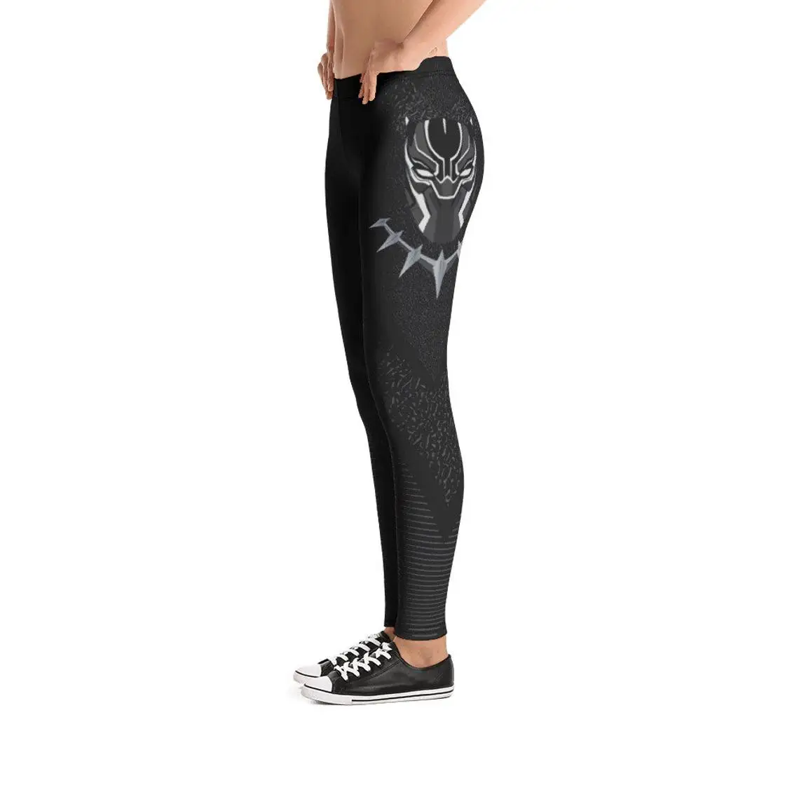 
Custom Manufacturer Polyester Spandex Manufactured Black Panther Women Leggings In Black Color For Sale 