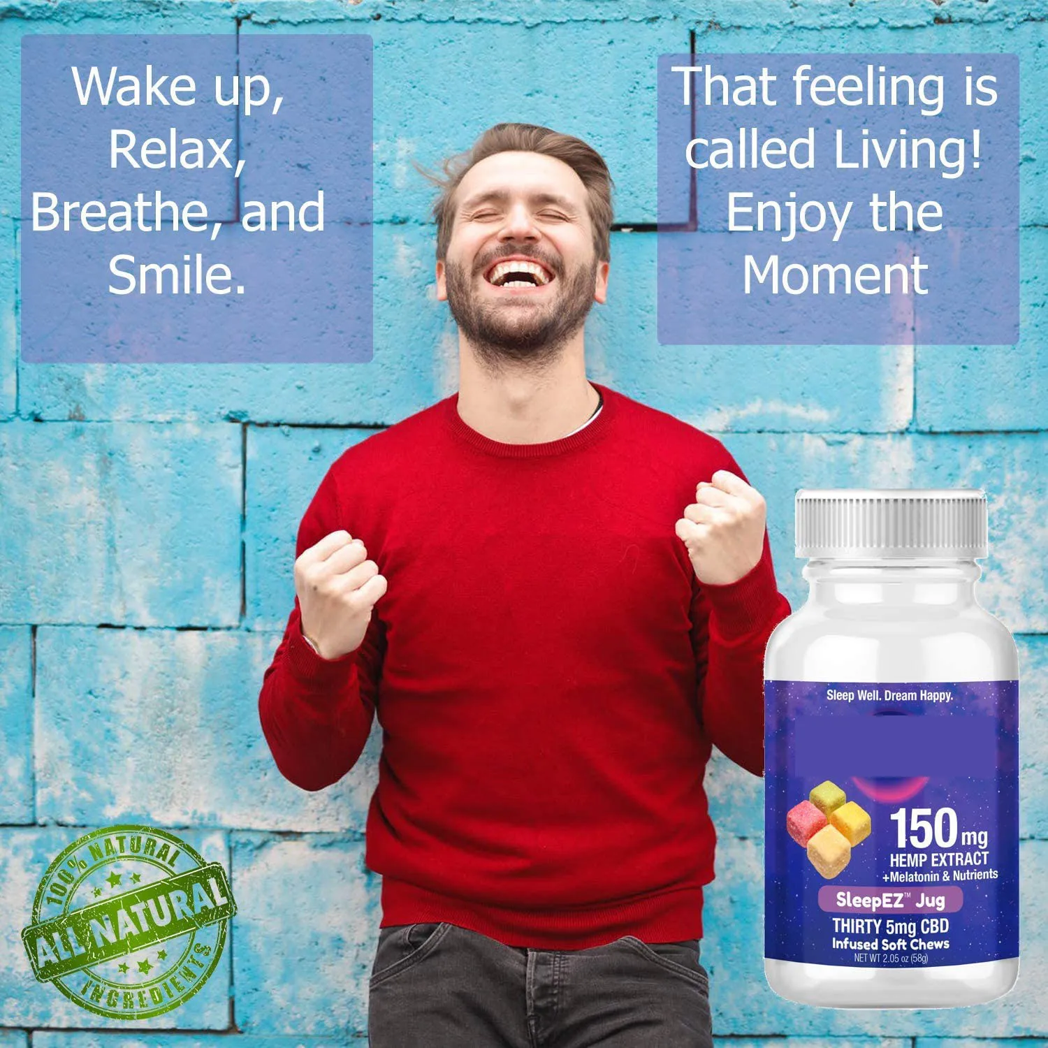 
OEM/ODM Relaxing Stress & Anxiety Relief Effective Mood Support Naturals Hemp Oil Gummies 