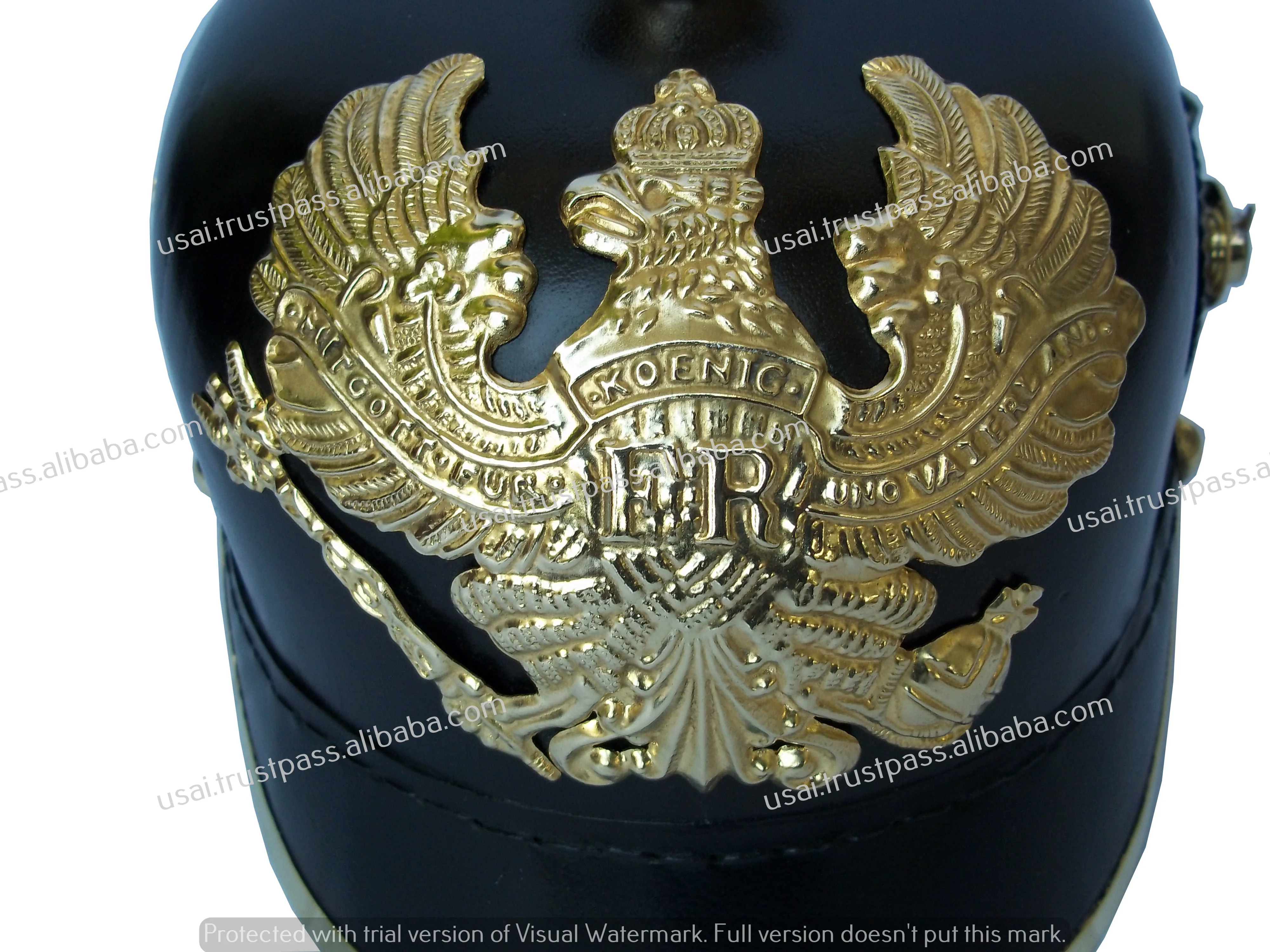 Антикварный длинный кожаный шлем Pickelhaube с шипами немецкий армированный ~ коллекционный подарок также предмет