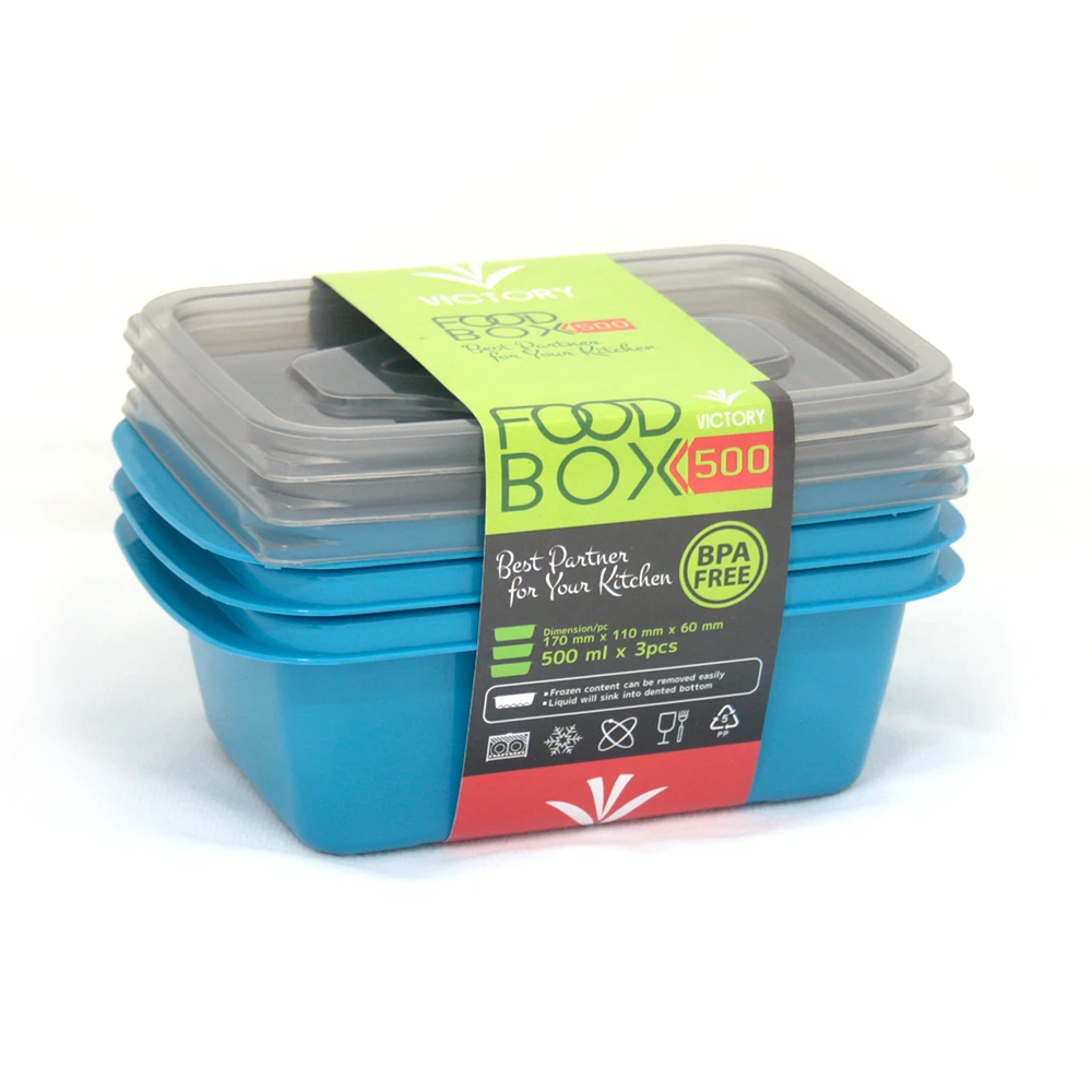 Food Grade Material FOOD BOX 500ML VICTORY Hot Selling Food Storage BLUE 170 x 110 x 60 mm