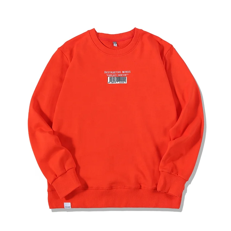 Lowest Price	Express order comfort Small MOQ Screen Print digital print Embroidery sweatshirt for men with rib