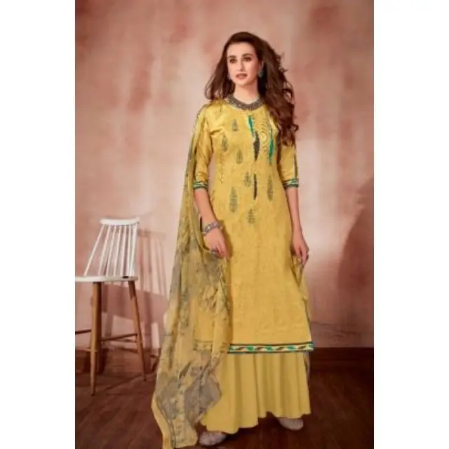 Kashmiri Heavy Neck Embroidery Dress Pakistani Party Wear Printed Work Indian Dress Salwar Kameez 8 pieces