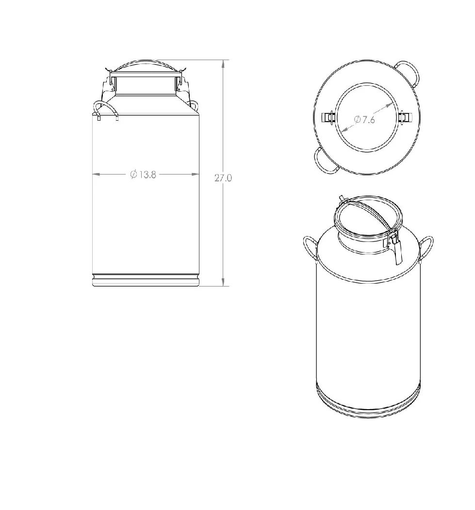 high quality 100 liter stainless steel 304 round shape milk cans with price Best quality stainless steel Milk Can Lidded