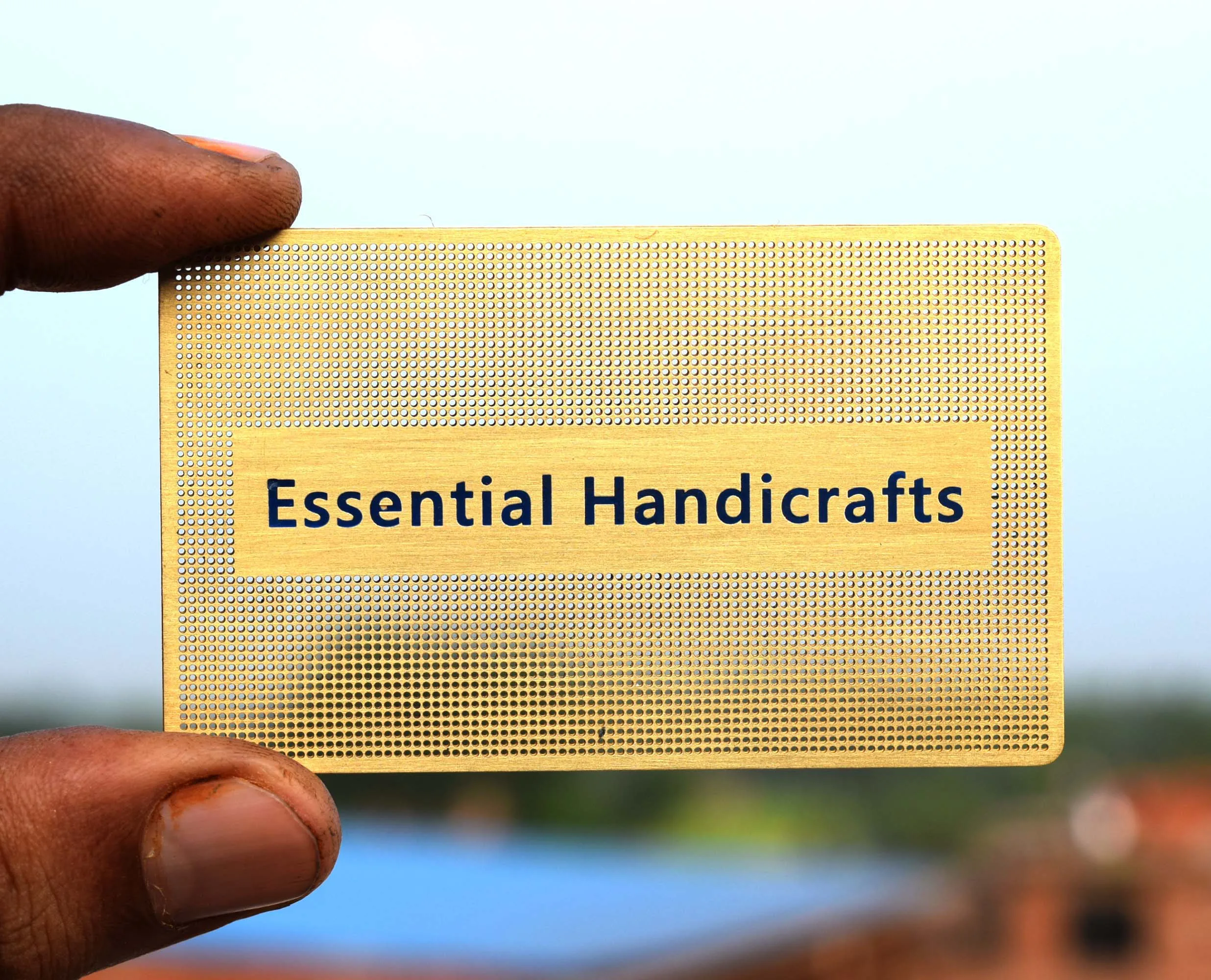 Hand Color Filled Metal Business Card Inlay work Gold finishing metal business cards business cards with logo