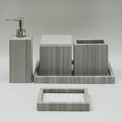 2021 Hot New Products Marble Bathroom Vanity Accessories Set With Tray