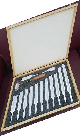 Tuning Fork Box Set of 13 Tuning Fork Wooden Box Set With Mallet, 13 Forks