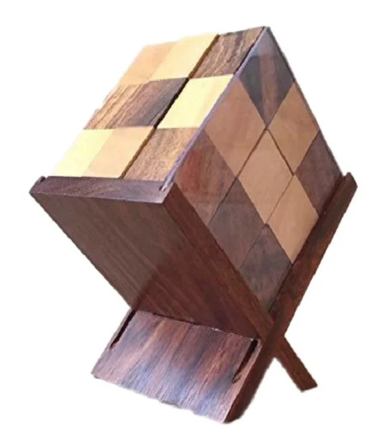 Wooden Block Puzzle Handmade Wood Game Cube At Best Wholesale Rate Top Quality For All Age Group For Gifting Purpose