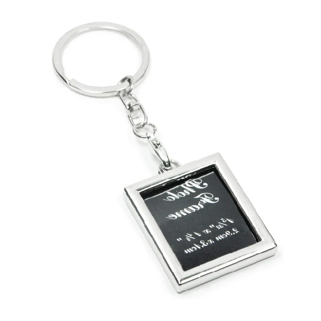 Изготовленный на заказ высококачественный металлический брелок для ключей Мини фоторамка брелок