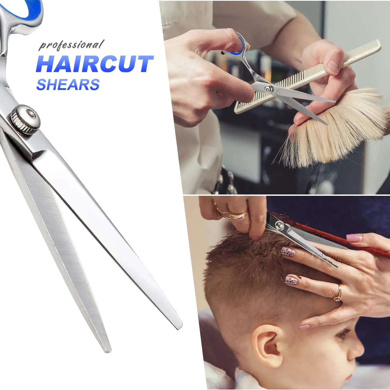 Профессиональные Парикмахерские ножницы из нержавеющей стали острые лезвия прикрепляемое резиновое кольцо с регулируемым винтом и упором для пальцев