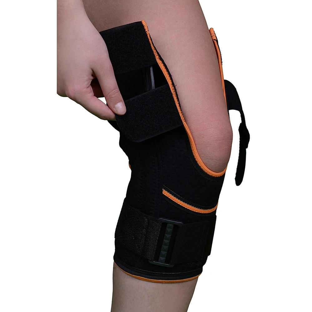 KNEE SUPPORT PATELLA & LIGAMENT HINGED SUPPORT-OPEN UPPER PART