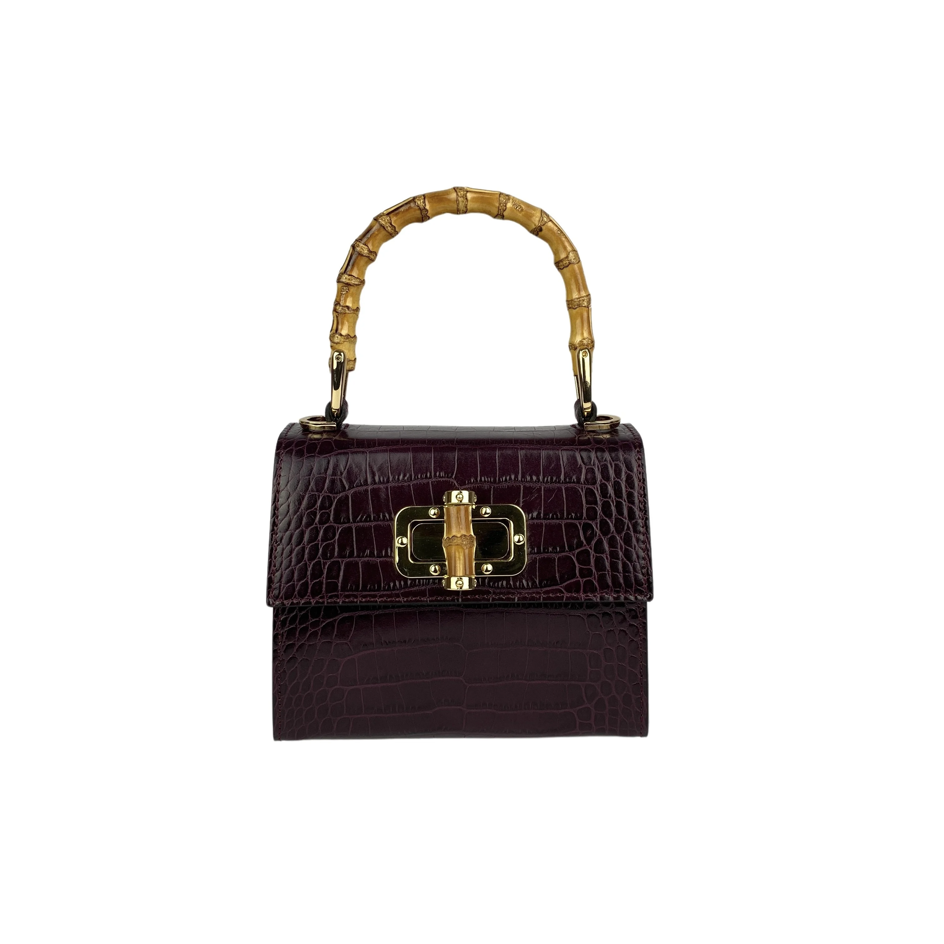 Italian Leather Bag Handbags Made in Italy Women hand bags High Quality Bamboo