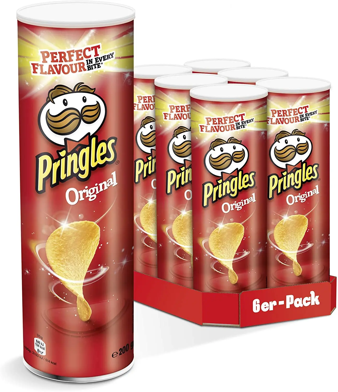 Оригинальные чипсы Pringle, 200 г (6 шт. в упаковке)