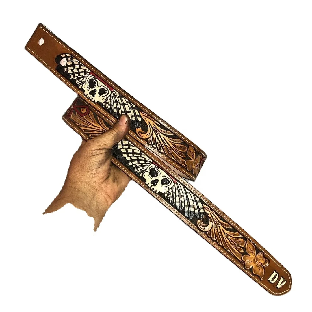 Beautifully Hand Crafted Cowboy Western Belt & High Quality Leather Top Wholesale Manufacturer for Men Women