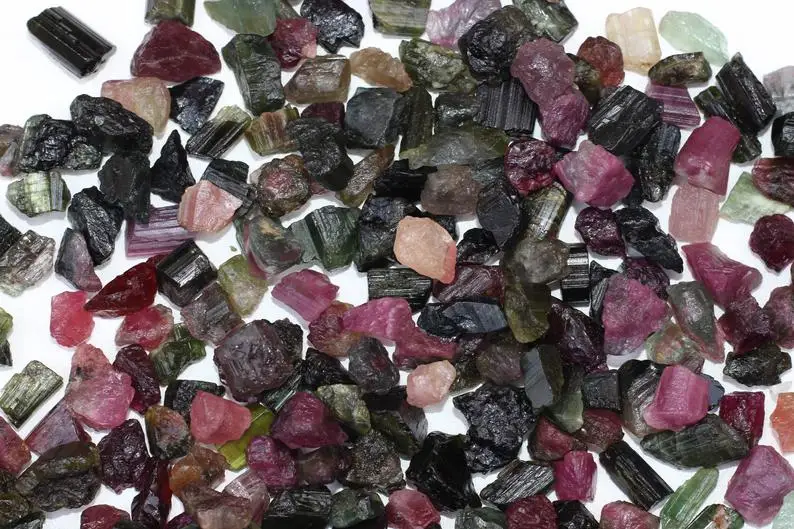 Natural Multi Tourmaline Loose Gemstone 100 Gram Uneven Shape Wholesale Colorful Rough Top Quality Stone