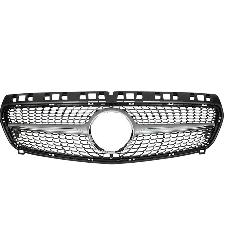 Silver front grille for Mercedes Benz W176 A CLASS 2013 2014 2015 diamond grill
