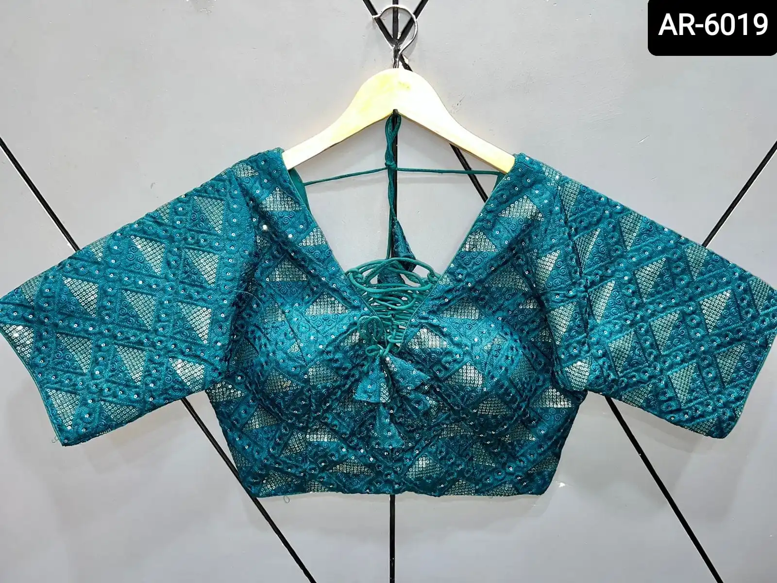 Indian Pakistani Soft Silk Cotton Thread and Glitter Sequence Embroidery Heavy Work Blouse Attractive Design for Women  and Girl