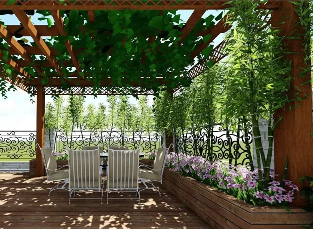 Outdoor Pavilion Gazebo Eco-friendly WPC Balcony Waterproof Pergola Design Various Small Garden
